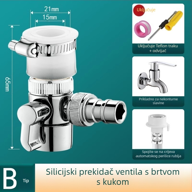 Priključak za slavinu Jedan na dva Kuhinjski umivaonik Perilica rublja Priključak za dovod vode Distributer vode mogu koristiti tisuće cvijeća