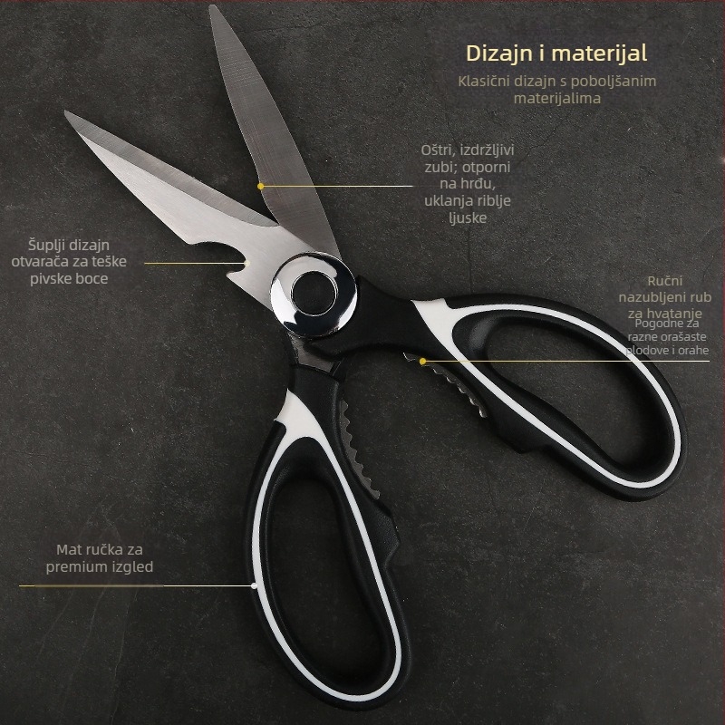 Zadebljane kuhinjske škare veleprodaja jake škare za pileće kosti kućanske nehrđajuće čelične škare za pandu velike škare višenamjenske škare za hranu