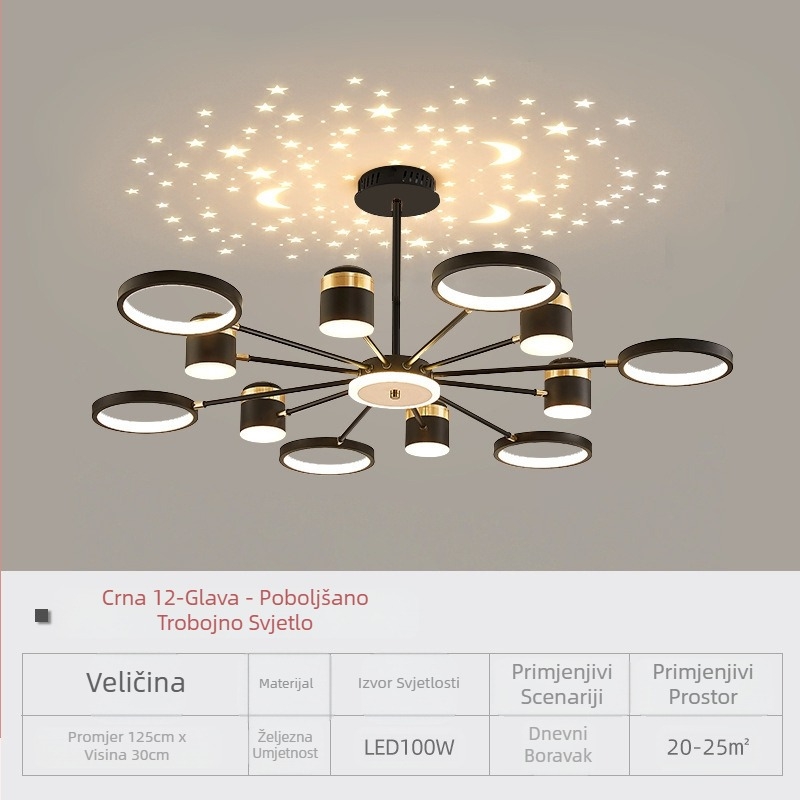 Veleprodaja lustera za dnevni boravak 2024 nova zvjezdana blagovaonska lampa moderna atmosfera zvjezdane vrhunske luksuzne LED lampe