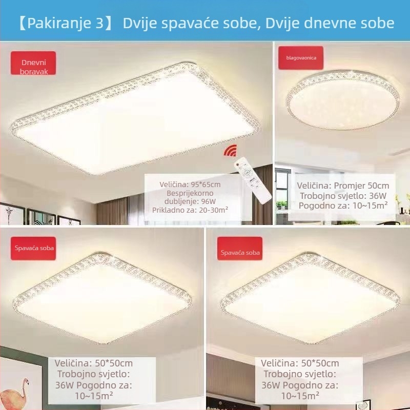 Imitacija kristala Nova svjetiljka za dnevni boravak LED stropna svjetiljka za glavnu spavaću sobu Moderna jednostavna atmosferska svjetiljka Luksuzna glavna svjetiljka za hodnik