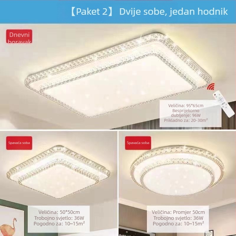 Imitacija kristala Nova svjetiljka za dnevni boravak LED stropna svjetiljka za glavnu spavaću sobu Moderna jednostavna atmosferska svjetiljka Luksuzna glavna svjetiljka za hodnik