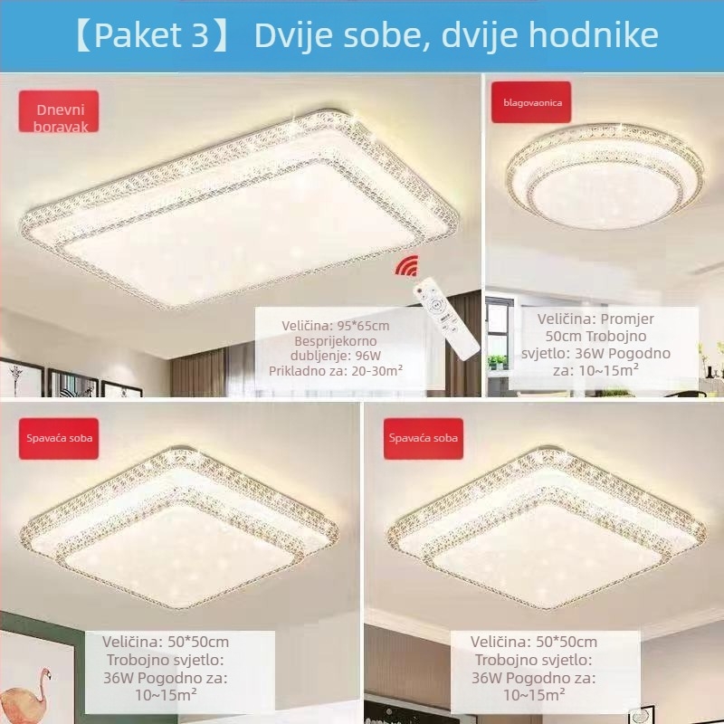 Imitacija kristala Nova svjetiljka za dnevni boravak LED stropna svjetiljka za glavnu spavaću sobu Moderna jednostavna atmosferska svjetiljka Luksuzna glavna svjetiljka za hodnik