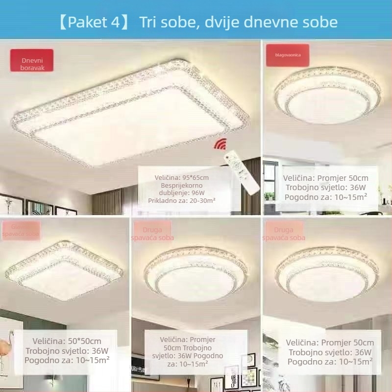 Imitacija kristala Nova svjetiljka za dnevni boravak LED stropna svjetiljka za glavnu spavaću sobu Moderna jednostavna atmosferska svjetiljka Luksuzna glavna svjetiljka za hodnik