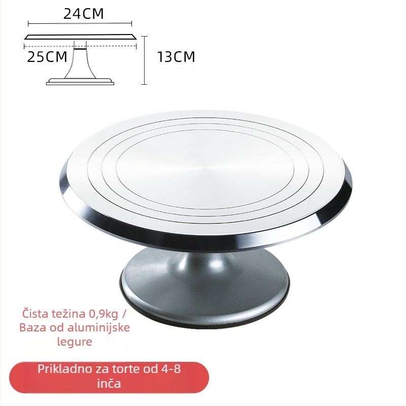 Okretni tanjur za ukrašavanje torti, set alata za pečenje, pladanj od aluminijske legure, rotirajući tanjur za razmazivanje, kućanski, komercijalni okretni tanjur za ukrašavanje