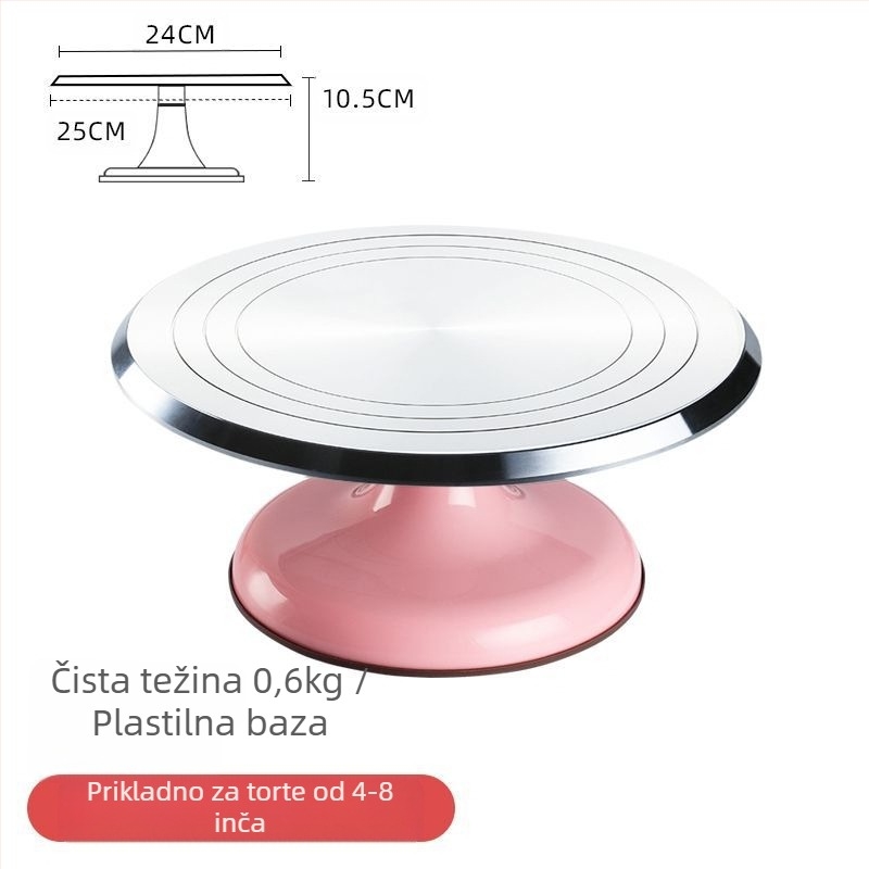 Okretni tanjur za ukrašavanje torti, set alata za pečenje, pladanj od aluminijske legure, rotirajući tanjur za razmazivanje, kućanski, komercijalni okretni tanjur za ukrašavanje