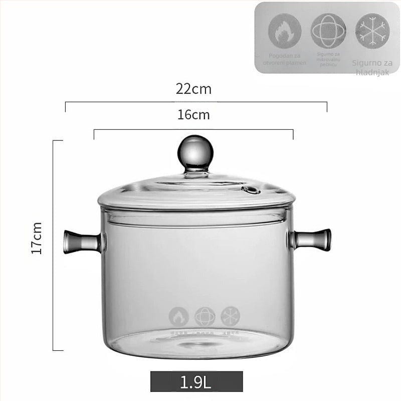 Prozirni lonac za vruće crno vino, čajnik za kuhanje na štednjaku, lonac za gulaš otporan na visoke temperature, električni keramički štednjak s otvorenim plamenom i mirisnim voćem, stakleni lonac za kuhanje