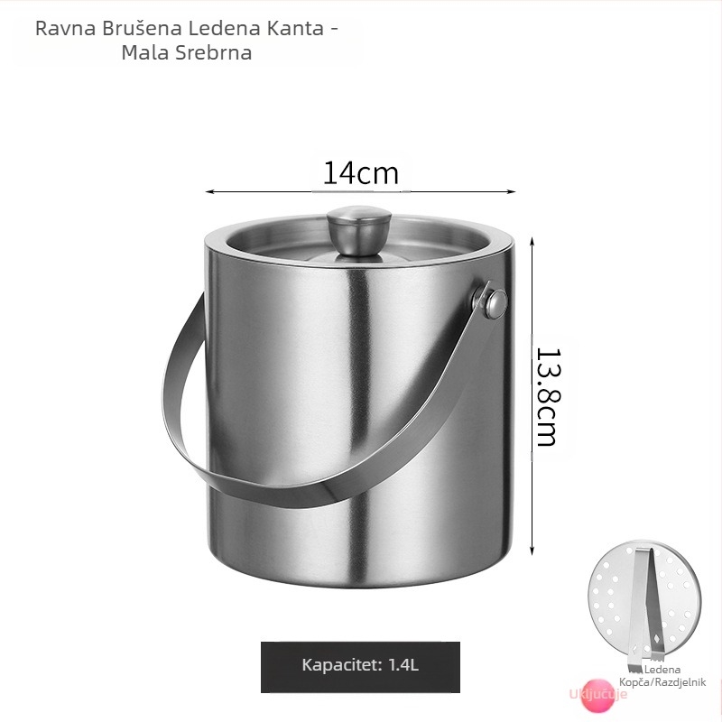 Kanta za led od nehrđajućeg čelika kanta za led prijenosna kanta za pivo bar KTV izolacija za pivo i šampanjac kanta za led kanta od nehrđajućeg čelika