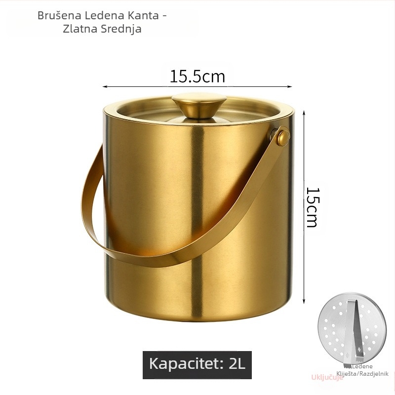 Kanta za led od nehrđajućeg čelika kanta za led prijenosna kanta za pivo bar KTV izolacija za pivo i šampanjac kanta za led kanta od nehrđajućeg čelika