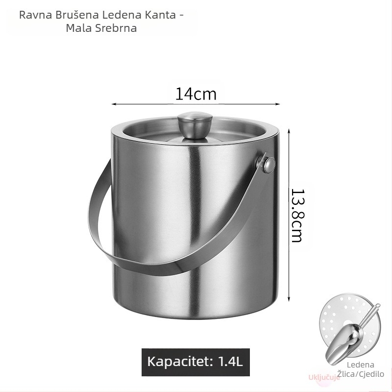 Kanta za led od nehrđajućeg čelika kanta za led prijenosna kanta za pivo bar KTV izolacija za pivo i šampanjac kanta za led kanta od nehrđajućeg čelika