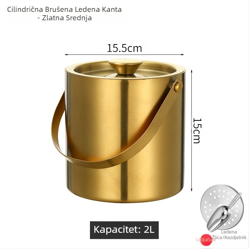 Kanta za led od nehrđajućeg čelika kanta za led prijenosna kanta za pivo bar KTV izolacija za pivo i šampanjac kanta za led kanta od nehrđajućeg čelika