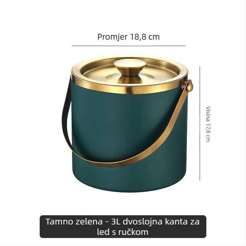 Kanta za led od nehrđajućeg čelika kanta za led prijenosna kanta za pivo bar KTV izolacija za pivo i šampanjac kanta za led kanta od nehrđajućeg čelika