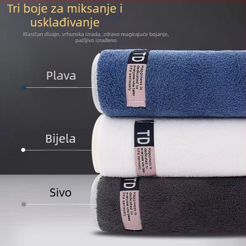 Poslovni muški ručnik za odrasle, otporan na prljavštinu i kosu, od koraljnog flisa, super upijajući, veliki ručnik za ruke u muškom stilu s etiketom