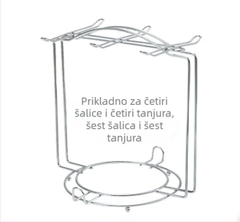 Stalak za pohranu seta šalica za kavu, polica za šalice za kavu, polica za 6 šalica i 6 tanjura