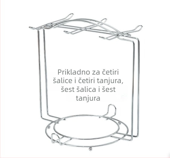 Stalak za pohranu seta šalica za kavu, polica za šalice za kavu, polica za 6 šalica i 6 tanjura
