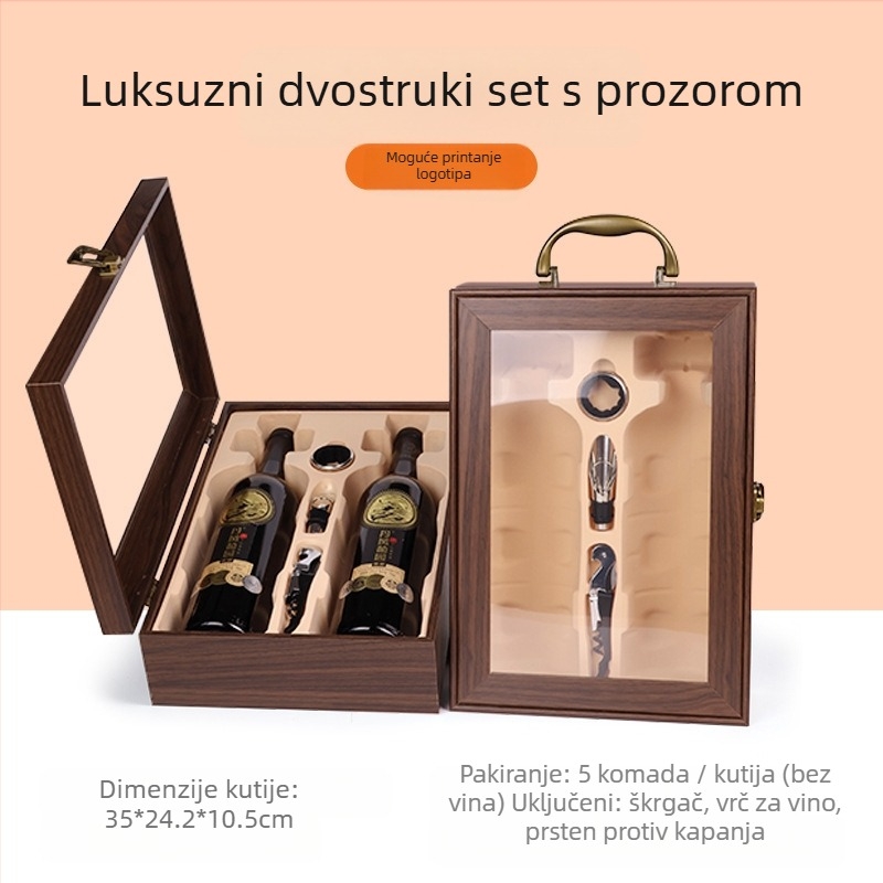 Proizvođač vrhunskih kutija za pakiranje, poklon kutije za vino s prozorčićem, kutije za vino na zalihi, veleprodaja vrhunskih poklon kutija, pogodno za Penfolds vino