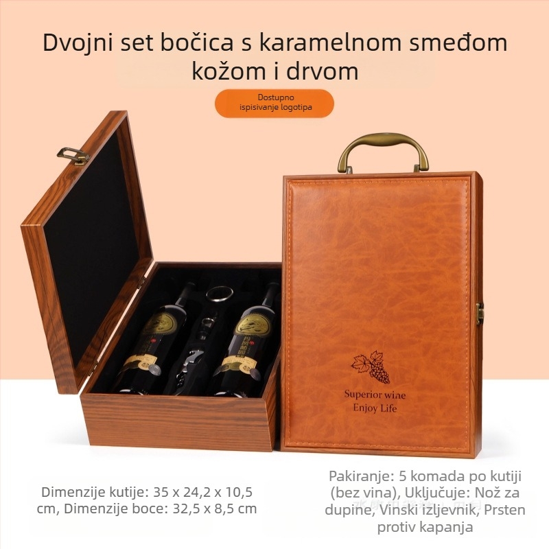 Proizvođač vrhunskih kutija za pakiranje, poklon kutije za vino s prozorčićem, kutije za vino na zalihi, veleprodaja vrhunskih poklon kutija, pogodno za Penfolds vino