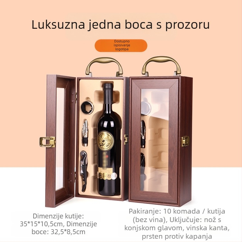 Proizvođač vrhunskih kutija za pakiranje, poklon kutije za vino s prozorčićem, kutije za vino na zalihi, veleprodaja vrhunskih poklon kutija, pogodno za Penfolds vino