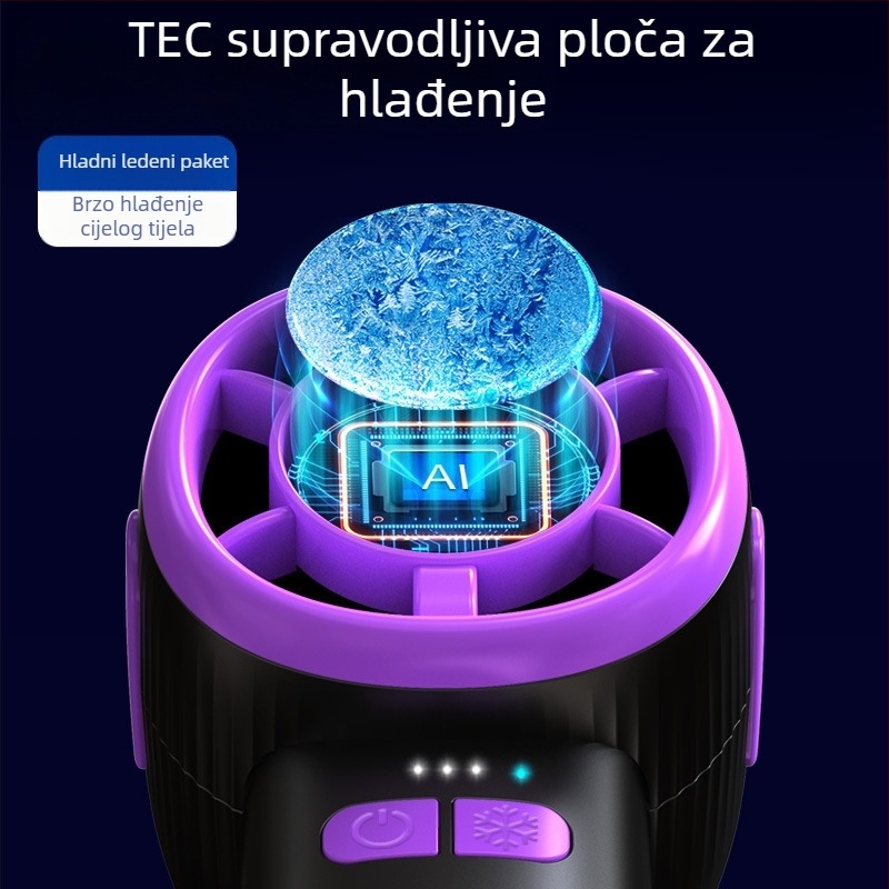 Novi 2025. digitalni zaslon za hlađenje leda s velikom brzinom od 100 brzina, poluvodički ventilator s USB prijenosnim ručnim malim ventilatorom