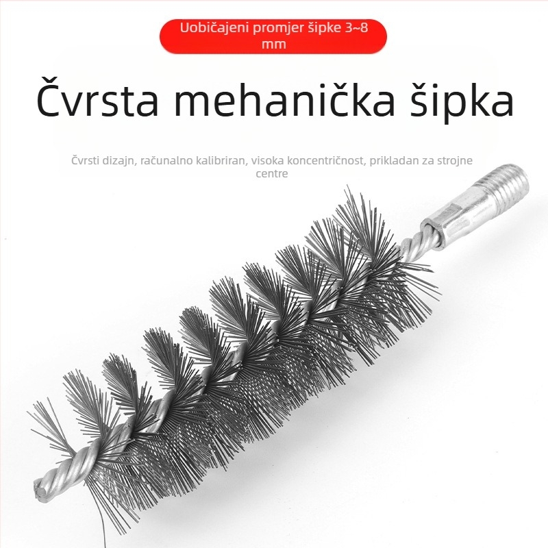 Električna četka za cijevi, glava žičane četke, čišćenje unutarnjih rupa cijevi, uklanjanje hrđe, industrijska četka za čišćenje nehrđajućeg čelika