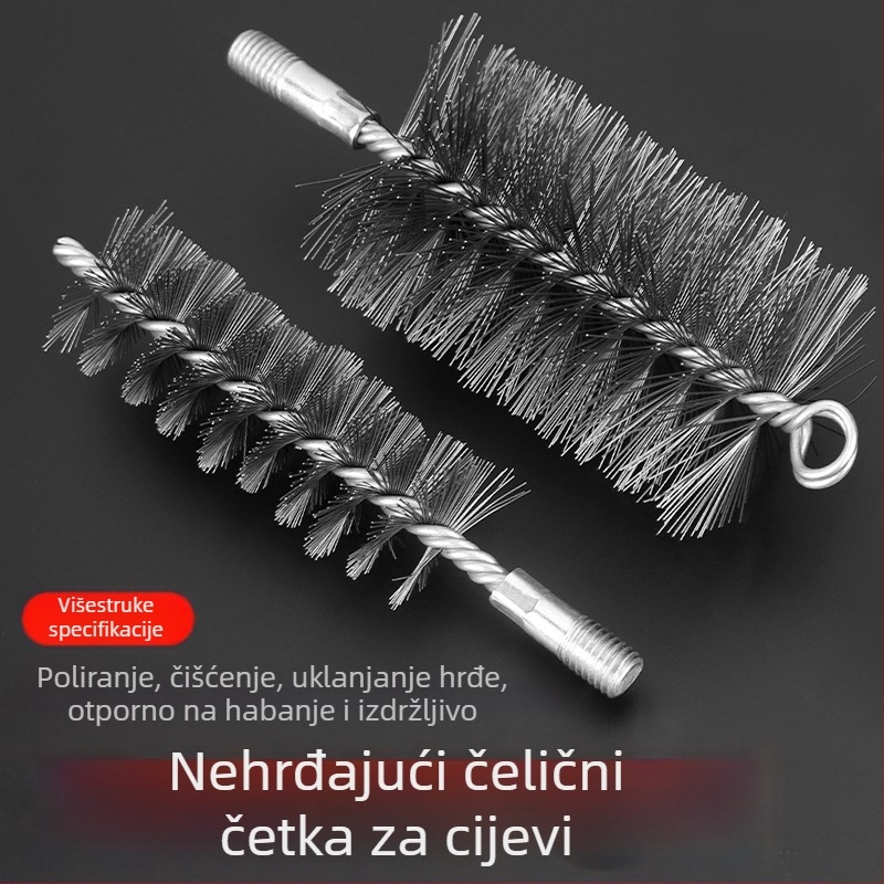 Električna četka za cijevi, glava žičane četke, čišćenje unutarnjih rupa cijevi, uklanjanje hrđe, industrijska četka za čišćenje nehrđajućeg čelika