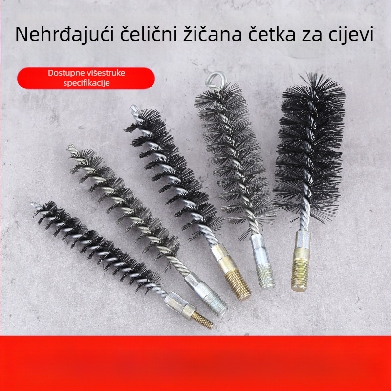 Električna četka za cijevi, glava žičane četke, čišćenje unutarnjih rupa cijevi, uklanjanje hrđe, industrijska četka za čišćenje nehrđajućeg čelika