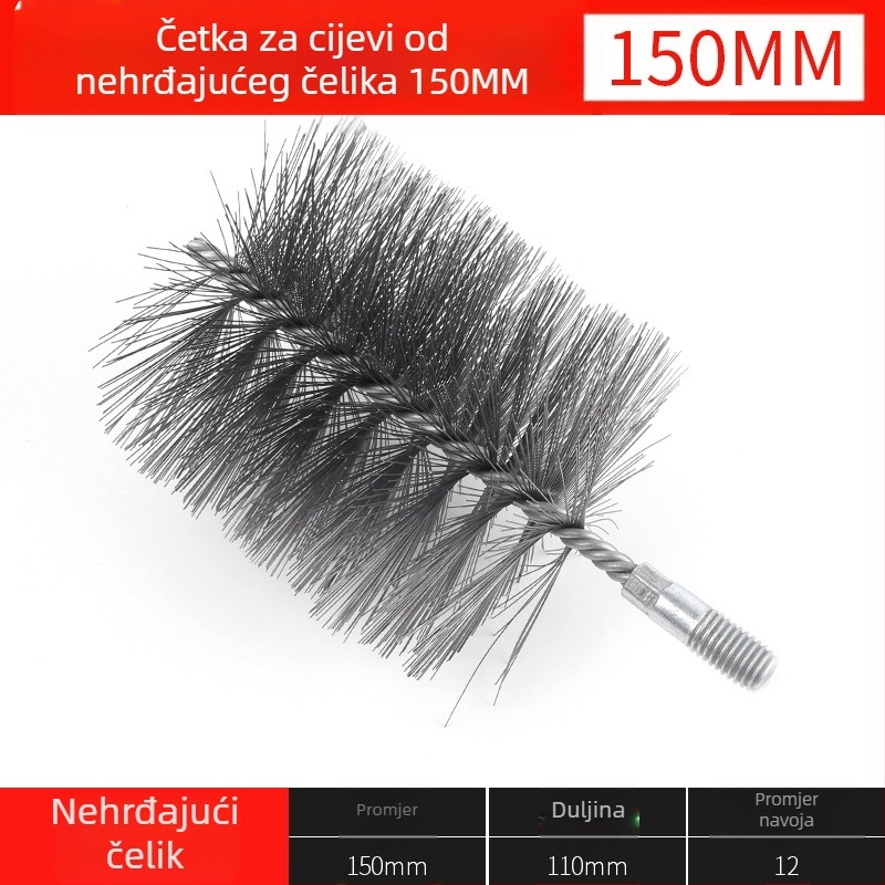 Električna četka za cijevi, glava žičane četke, čišćenje unutarnjih rupa cijevi, uklanjanje hrđe, industrijska četka za čišćenje nehrđajućeg čelika