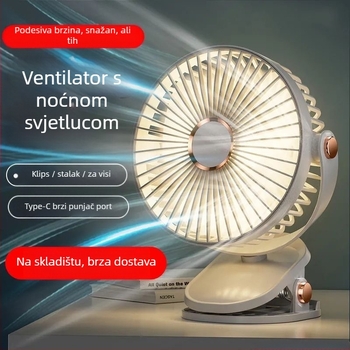 2024 Explosions USB mali ventilator za punjenje uredskog stolnog uređaja studentskog doma kreveta velika kopča za vjetar mini ventilator