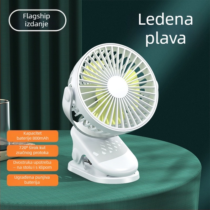 2024 Explosions USB mali ventilator za punjenje uredskog stolnog uređaja studentskog doma kreveta velika kopča za vjetar mini ventilator