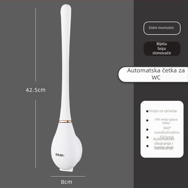 Četka za WC bez mrtvog kuta s donjom četkom za WC za zid, rupe za WC, besplatna silikonska četka za čišćenje na zidu