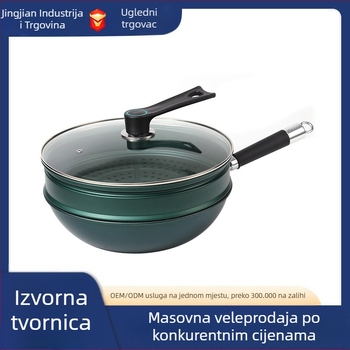Tvornica Izravna prodaja kućanstva Maifan kameni parni wok kućanstvo ravna tava s neprianjajućim slojem, štednjak univerzalna neklizajuća ručka veleprodaja