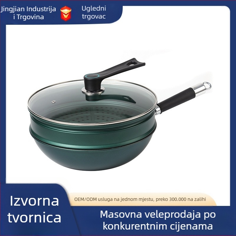 Tvornica Izravna prodaja kućanstva Maifan kameni parni wok kućanstvo ravna tava s neprianjajućim slojem, štednjak univerzalna neklizajuća ručka veleprodaja