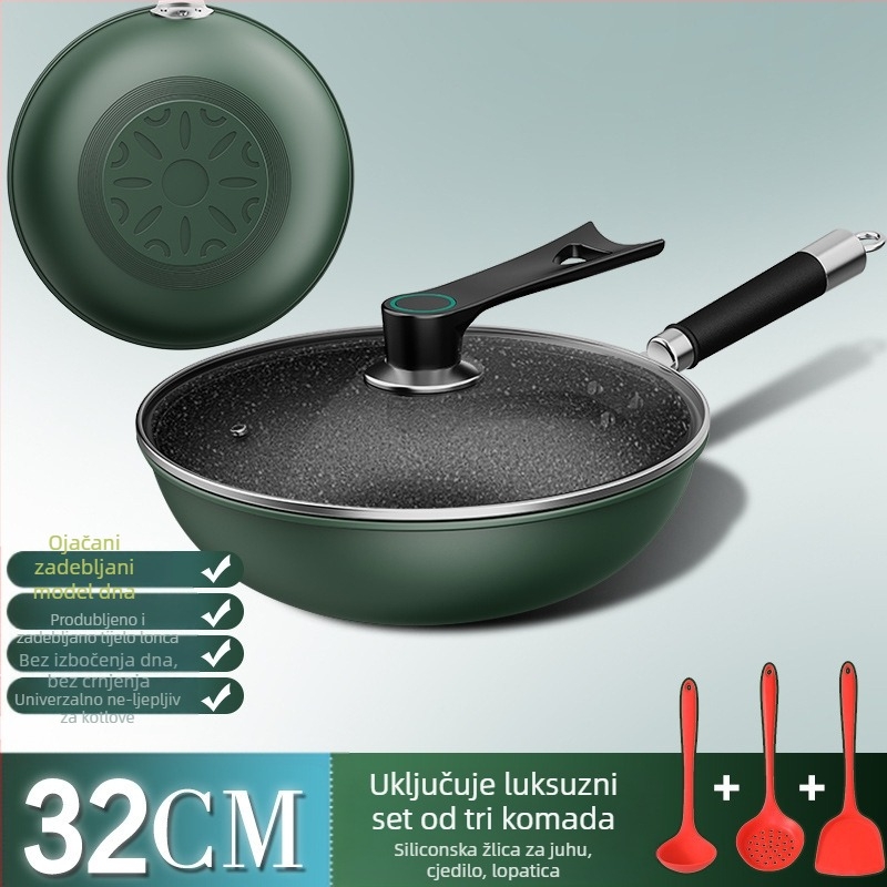 Tvornica Izravna prodaja kućanstva Maifan kameni parni wok kućanstvo ravna tava s neprianjajućim slojem, štednjak univerzalna neklizajuća ručka veleprodaja