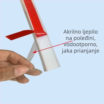 Silikonska traka za zadržavanje vode za radne ploče sudopera, samoljepljiva L-oblikana vodonepropusna barijera za kuhinjske praznine, traka za zadržavanje vode u kupaonici, samoljepljiva