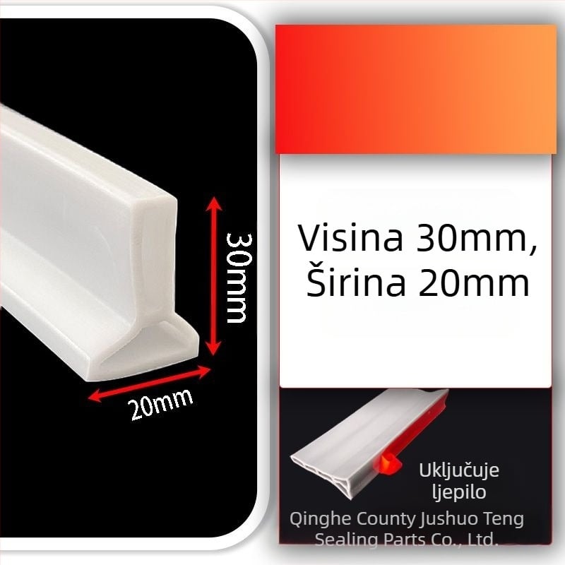 Silikonska traka za zadržavanje vode za radne ploče sudopera, samoljepljiva L-oblikana vodonepropusna barijera za kuhinjske praznine, traka za zadržavanje vode u kupaonici, samoljepljiva