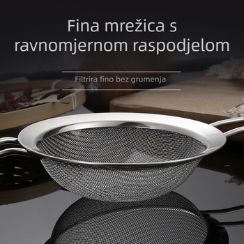 Cjedilo od nehrđajućeg čelika 304 s jednim uhom, dvostruko veliko cjedilo, filter za brašno, mrežasto cjedilo za sojino mlijeko, kuhinjsko ulje, rešetka za ulje