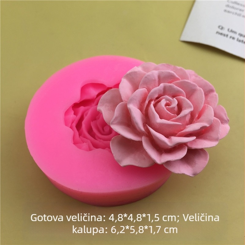 Jedan DIY novi silikonski kalup u obliku ruže u obliku lotosovog cvijeta, ručno rađeni kalup za fondant, alat za fondant