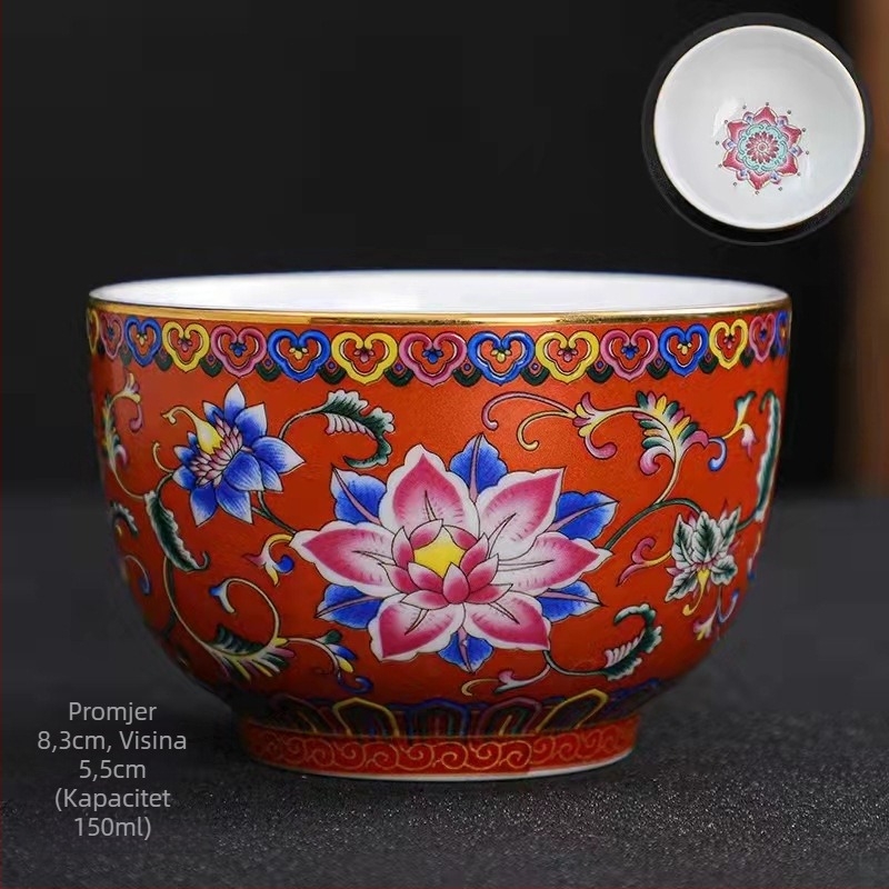 Emajlirana Master Cup keramički Kung Fu čajni set za jednu šalicu Jianzha osobna šalica za degustaciju čaja Cloisonne Palace Ten Thousand Flowers velika šalica za čaj