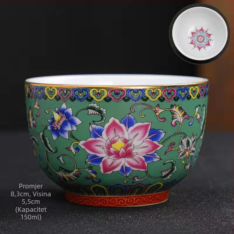 Emajlirana Master Cup keramički Kung Fu čajni set za jednu šalicu Jianzha osobna šalica za degustaciju čaja Cloisonne Palace Ten Thousand Flowers velika šalica za čaj