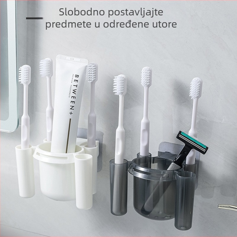 Stalak za pohranu četkica za zube i paste za zube vrhunskog kvaliteta bez bušača, kupaonski stol za pranje rublja, organiziranje artefakata, stalak za pastu za zube