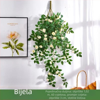 Simulacija ruže vinove loze plastike lažni cvijet ruže cvijet zidni viseći zid vinove loze unutarnji stropni ukras zaštita veleprodaja