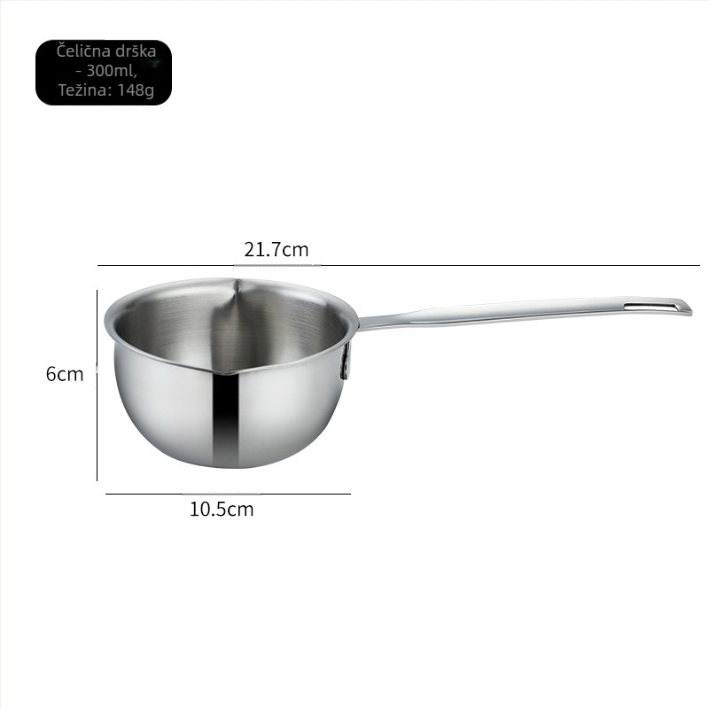 Daoqi 304 nehrđajući čelik za izlijevanje ulja, mali lonac, zadebljani kuhinjski mini lonac za mlijeko, kućanski lonac za izlijevanje vrućeg ulja, mali lonac, veleprodaja