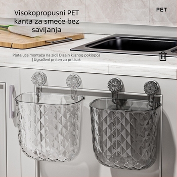 Kuhinjska kanta za smeće, viseća zidna WC školjka, kupaonica, dnevni boravak, košara za papir velikog kapaciteta, sklopiva kanta za pohranu kuhinjskog otpada