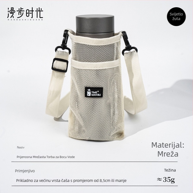 Termosica s remenom za čaše za vodu, set dječjih vanjskih prijenosnih torbica za čaše, mrežasta torba za boce za piće, zaštitna navlaka otporna na padove