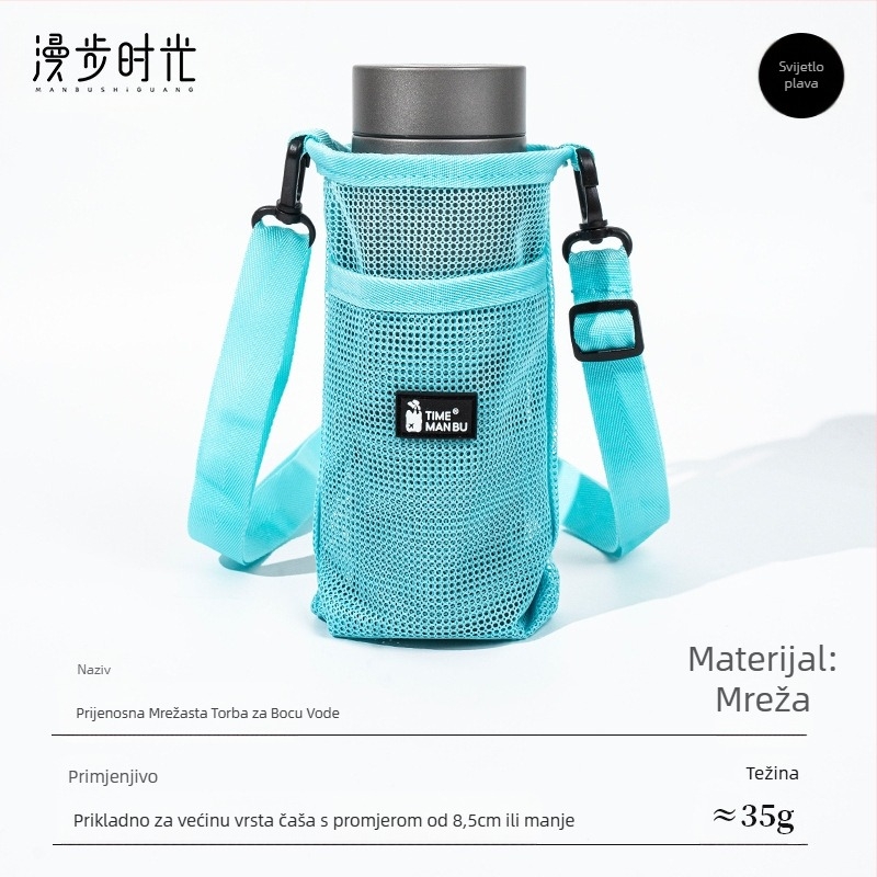 Termosica s remenom za čaše za vodu, set dječjih vanjskih prijenosnih torbica za čaše, mrežasta torba za boce za piće, zaštitna navlaka otporna na padove