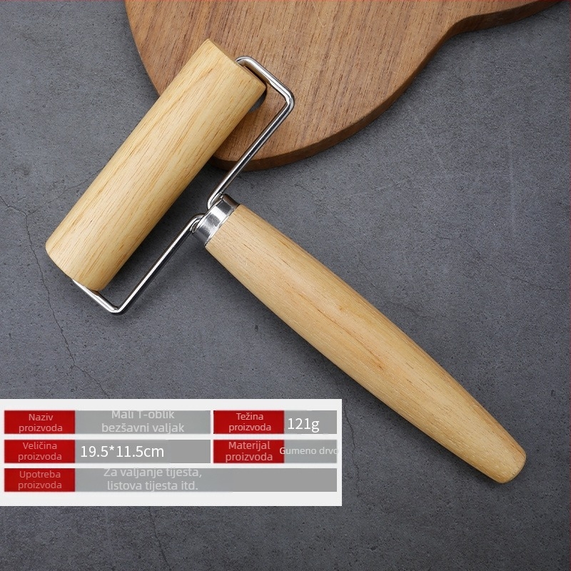 Masivni drveni valjak za knedle, štapić za pečenje, drveni valjak za knedle, koža za kućanstvo, kuhinjski uređaji