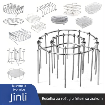 Okrugli stalak za kebab od nehrđajućeg čelika, friteza na vrući zrak, kuhinjski vertikalni roštilj, stalak za paru, friteza na vrući zrak