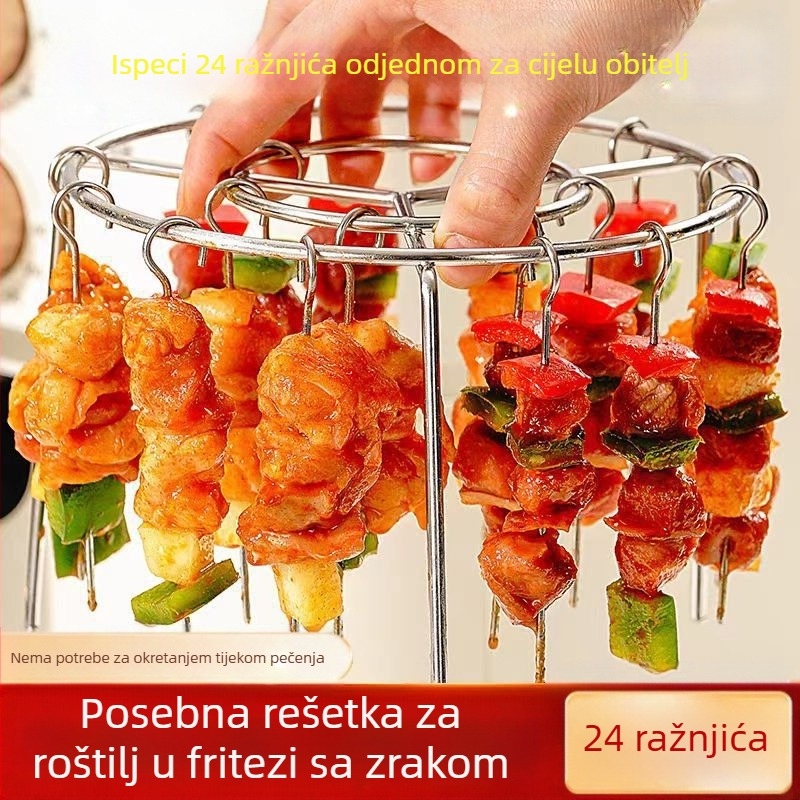 Okrugli stalak za kebab od nehrđajućeg čelika, friteza na vrući zrak, kuhinjski vertikalni roštilj, stalak za paru, friteza na vrući zrak