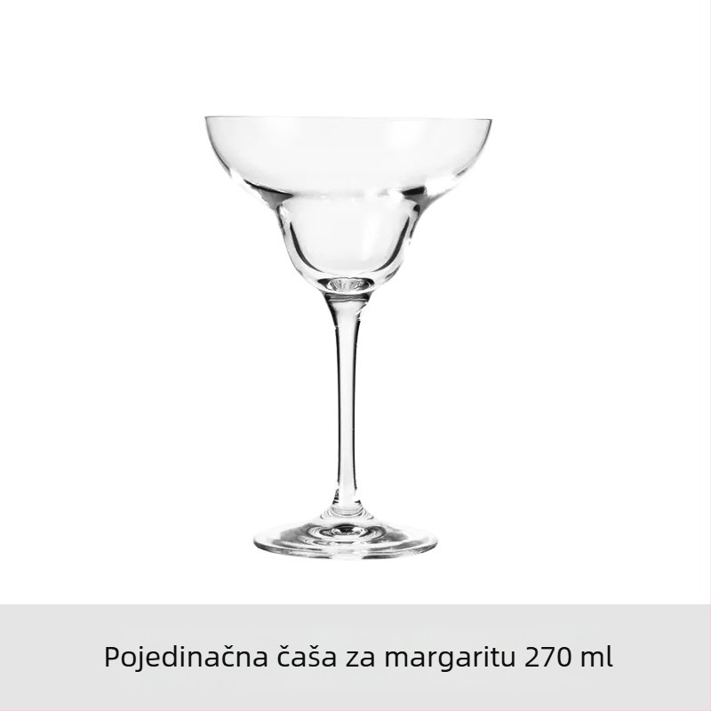 Krosno uvezene kristalne čaše za vino bez olova, set od 6 komada, za bar i kućanstvo, široko grlo, čaše za koktele i sok