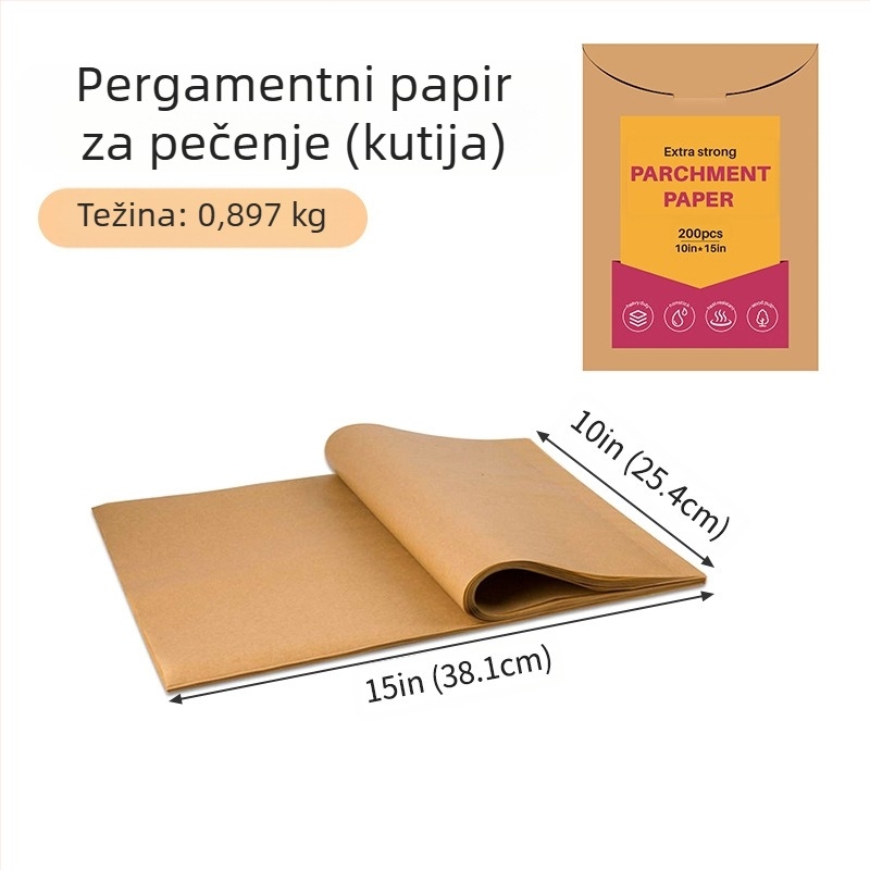 Prekogranični posebni papir za pečenje, izolacija za meso, pećnica na visokim temperaturama, poseban papir, papir za pečenje za jednokratnu upotrebu, silikonski papir za hranu
