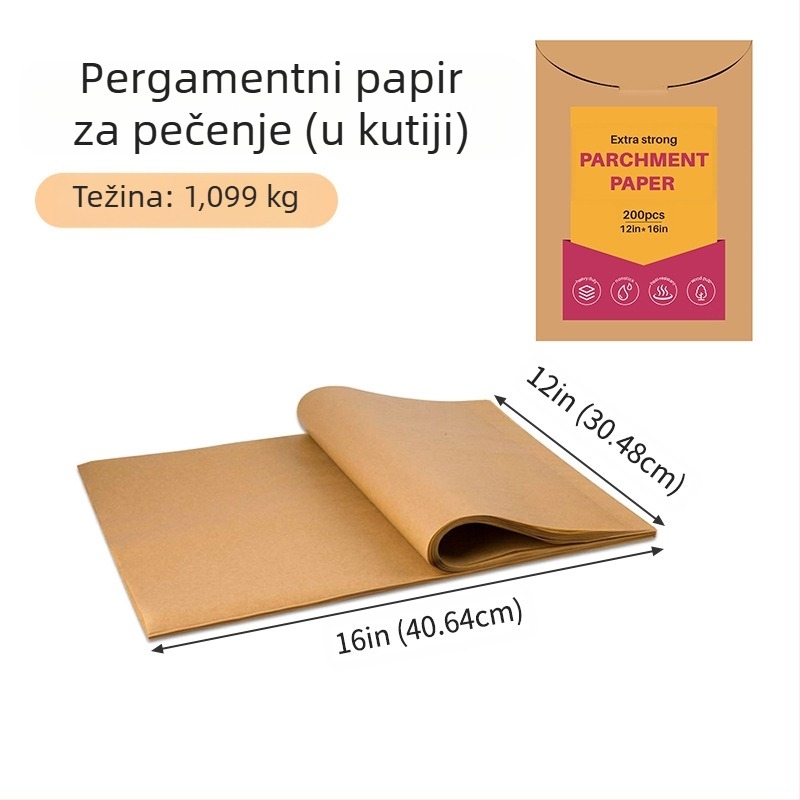 Prekogranični posebni papir za pečenje, izolacija za meso, pećnica na visokim temperaturama, poseban papir, papir za pečenje za jednokratnu upotrebu, silikonski papir za hranu